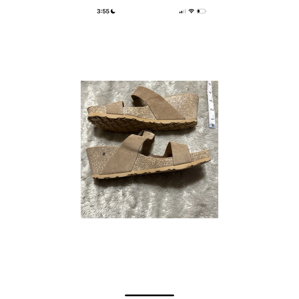 Yokono Tan Suede Leather Wedge Buckle Spain Sandals Shoes Womens Size 8, - Picture 10 of 15